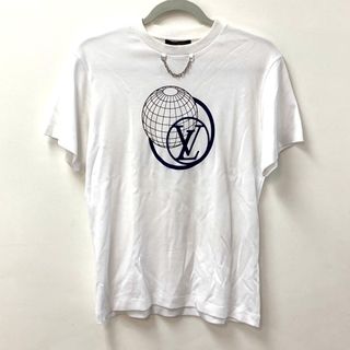 ルイヴィトン(LOUIS VUITTON)のルイヴィトン LOUIS VUITTON LVグローブ 1A9LPK フライト・モード チェーン 半袖Ｔシャツ コットン ホワイト(Tシャツ(半袖/袖なし))