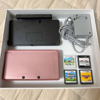 ニンテンドウ(任天堂)のNintendo 3DS 本体 ミスティピンクDSソフト4個(携帯用ゲーム機本体)