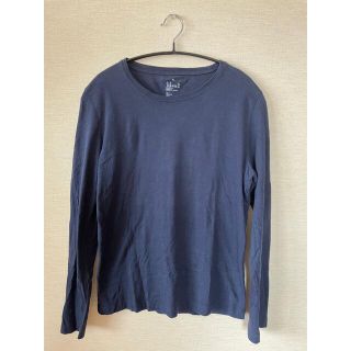 ムジルシリョウヒン(MUJI (無印良品))の無印良品　レディース　クルーネック長袖T  XL  ネイビー(Tシャツ(長袖/七分))