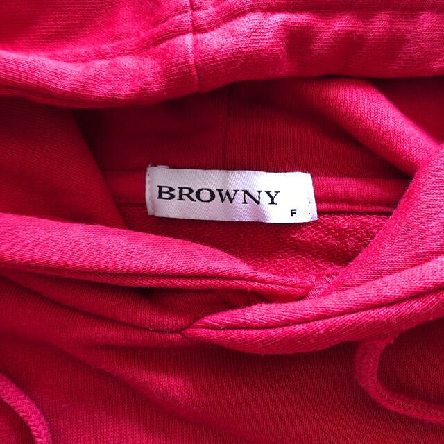 BROWNY(ブラウニー)のBROWNY☆スエットパーカー　フリーサイズ　レッド レディースのトップス(パーカー)の商品写真