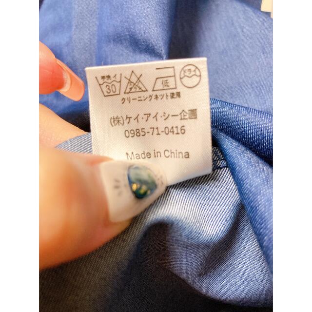 オフショルダー　デニム柄 レディースのトップス(Tシャツ(半袖/袖なし))の商品写真