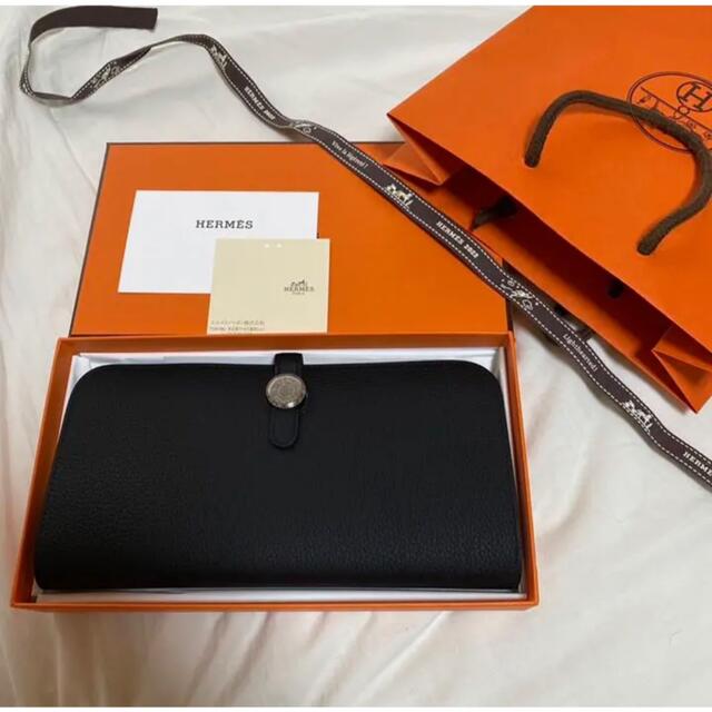 【新品未使用】エルメス hermes ドゴンロング ノワール 黒 正規品ファッション小物