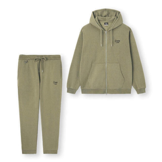 SOPH(ソフ)の 1MW by SOPH. XXL 裏起毛スウェットパーカーセットKHAKI メンズのトップス(スウェット)の商品写真