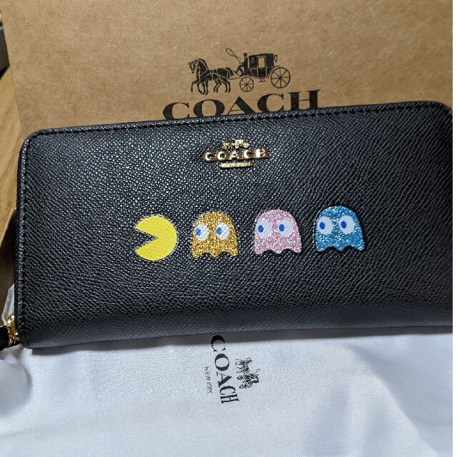 COACH  長財布　ラウンドファスナー　パックマンコラボ