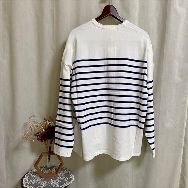 CLANE(クラネ)のクラネ正規品！紙タグ付きWIDE HENLEY NECK BORDER TOPS レディースのトップス(シャツ/ブラウス(長袖/七分))の商品写真