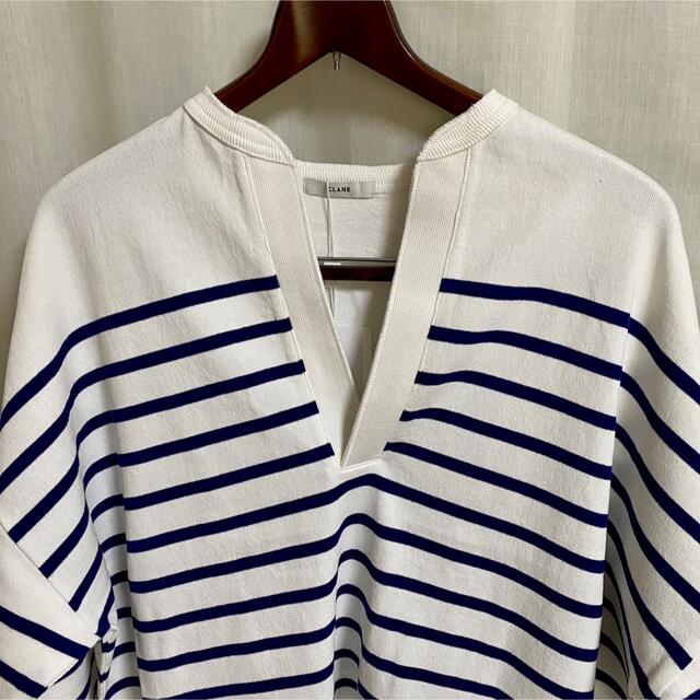 CLANE(クラネ)のクラネ正規品！紙タグ付きWIDE HENLEY NECK BORDER TOPS レディースのトップス(シャツ/ブラウス(長袖/七分))の商品写真