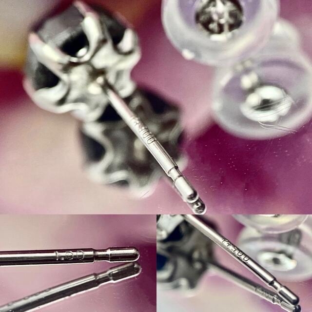 1.00ct🍃片耳用🍃大粒で綺麗なローズカットブラックダイヤモンドピアス レディースのアクセサリー(ピアス)の商品写真