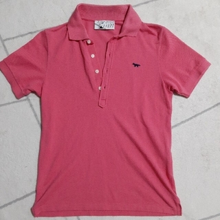 メゾンキツネ(MAISON KITSUNE')のメゾンキツネ　ポロシャツ　ピンク　Sサイズ(ポロシャツ)