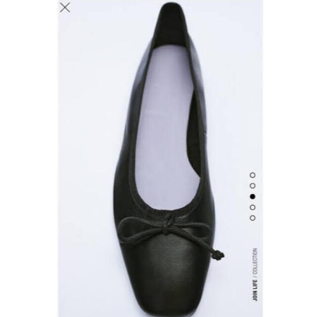 ZARA - リボンディティールフラットバレエシューズ 37の通販 by mean's