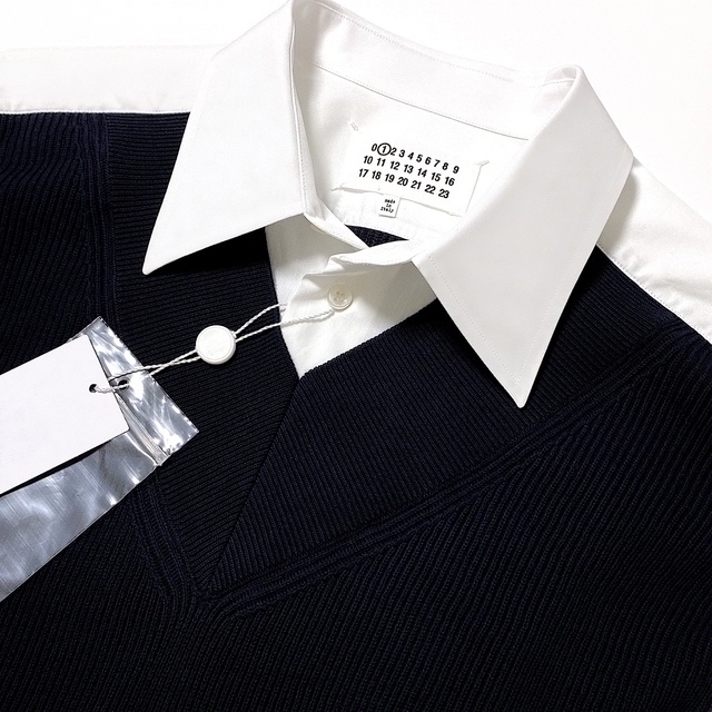 Maison Martin Margiela(マルタンマルジェラ)のマルジェラ シャツ ワンピース オーバーサイズ ニットシャツドレス 新品 未使用 レディースのワンピース(ひざ丈ワンピース)の商品写真