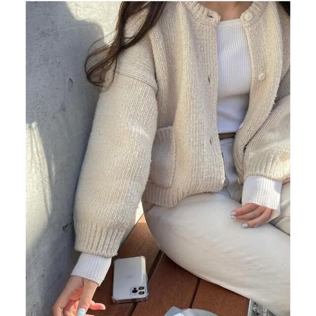 dholic(ディーホリック)のvegetable / cream cardigan レディースのトップス(カーディガン)の商品写真