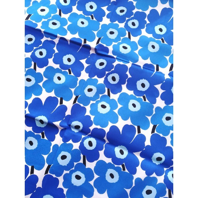 マリメッコ　marimekko ポーチ　生地　ハンドメイド　ミニウニッコ　青