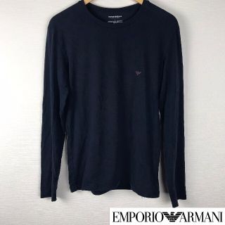 エンポリオアルマーニ(Emporio Armani)の美品 エンポリオアルマーニ 長袖Tシャツ ネイビー サイズL(Tシャツ/カットソー(七分/長袖))