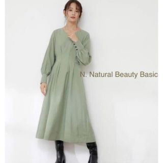 エヌナチュラルビューティーベーシック(N.Natural beauty basic)のN. Natural Beauty Basic タックウエスト脇ボタンワンピース(ロングワンピース/マキシワンピース)