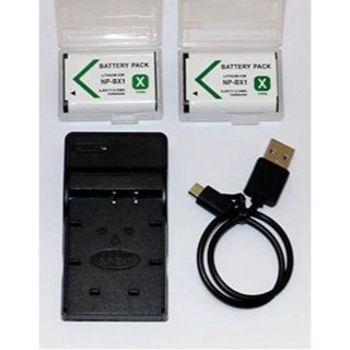 USB充電器 + NP-BX1 互換バッテリー　4個セット(その他)