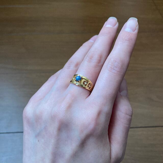 18k スターサファイア　ダイヤモンドリング レディースのアクセサリー(リング(指輪))の商品写真