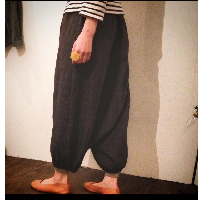 きたものの 山中とみこ リネンカボチャパンツ スミクロの通販 by