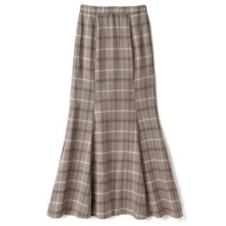 グレイル(GRL)のGRL チェックマーメイドスカート[fo1502] ブラウンＭサイズ(ロングスカート)
