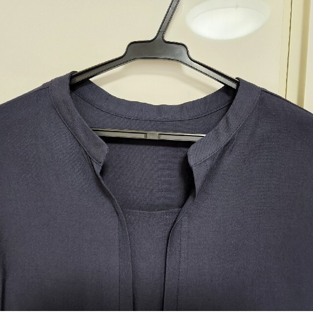 半袖ブラウス　ネイビー レディースのトップス(シャツ/ブラウス(半袖/袖なし))の商品写真