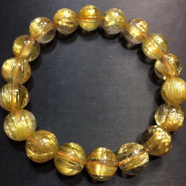 ⭐︎【天然】タイチンルチルクオーツ ブレスレット 11.5mm - www