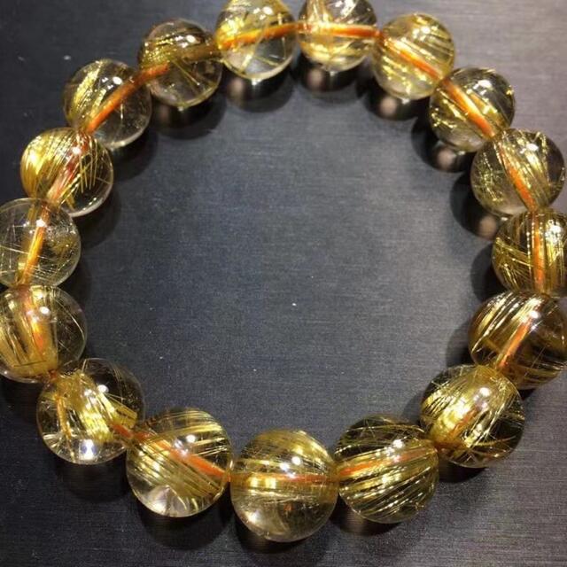 新しく着き ⭐︎【天然】タイチンルチルクオーツ ブレスレット 12mm
