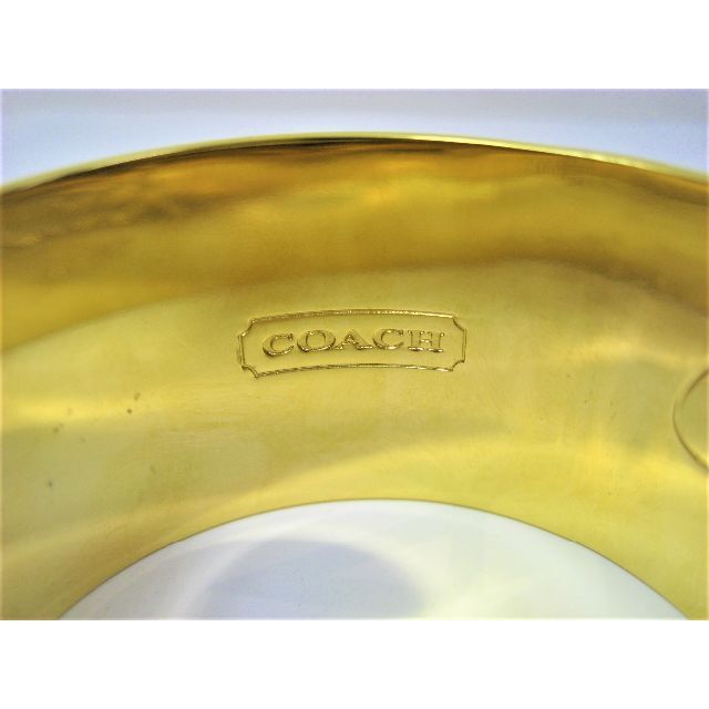 COACH(コーチ)の極美品コーチCOACHバングル カラフル + ゴールド幅3.7cm直径6.5cm レディースのアクセサリー(ブレスレット/バングル)の商品写真