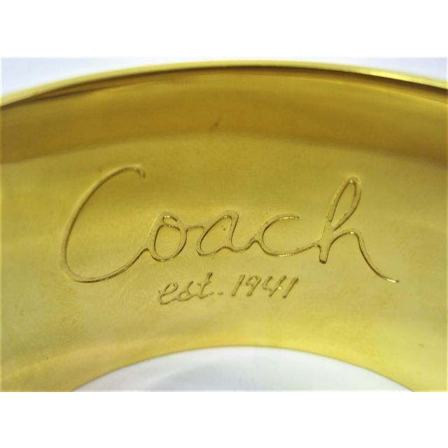 COACH(コーチ)の極美品コーチCOACHバングル カラフル + ゴールド幅3.7cm直径6.5cm レディースのアクセサリー(ブレスレット/バングル)の商品写真