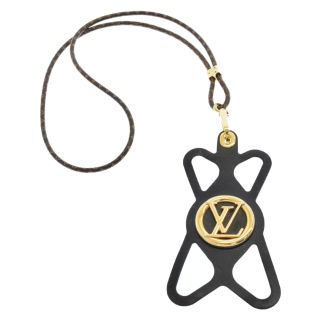 ルイヴィトン(LOUIS VUITTON)のLOUIS VUITTON ルイヴィトン モノグラム フォンホルダー ルイーズ スマホ 携帯ケース ネックストラップ M68382 ブラック/ブラウン(その他)