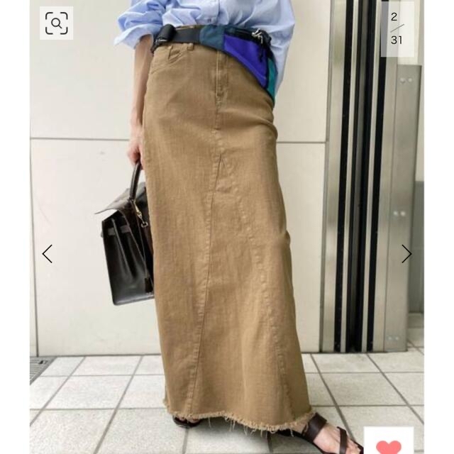 L'Appartement DEUXIEME CLASSE(アパルトモンドゥーズィエムクラス)の【GOOD GRIEF!/グッドグリーフ】A ラインフリンジヘムスカート レディースのスカート(ロングスカート)の商品写真