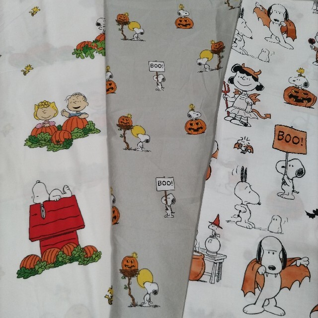 スヌーピー☆ハロウィン柄シーツ☆ハギレ3枚セットの通販 by ☆NORI