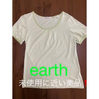 アースミュージックアンドエコロジー(earth music & ecology)のearth  レディース　ボーダー Tシャツ　L(Tシャツ(半袖/袖なし))