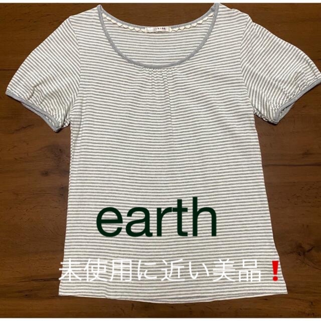 earth music & ecology(アースミュージックアンドエコロジー)のearth  レディース　ボーダー Tシャツ　L レディースのトップス(Tシャツ(半袖/袖なし))の商品写真
