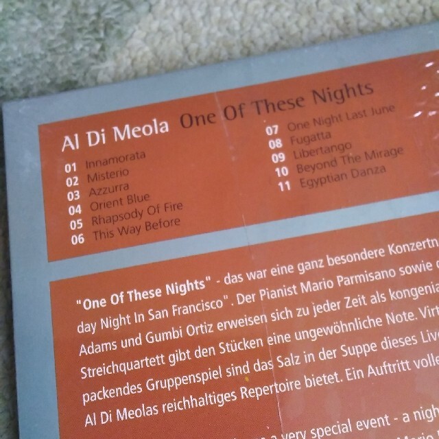 AL DI MEOLA ONE OF THESE NIGHTS DVD 未開封 3