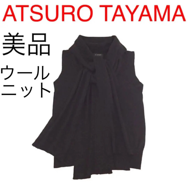 【美品】ATSURO TAYAMA ストール付きウールニットプルオーバー