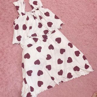 ジェラートピケ ワンピース ルームウェア(レディース)(レッド/赤色系