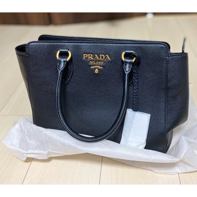 【最終大幅値下】美品　PRADA2WAY　ハンドバッグ　カーフ　ブラック