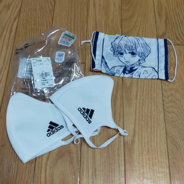 adidas(アディダス)のアディダス　マスク　善逸ガーゼマスク ハンドメイドのファッション小物(その他)の商品写真