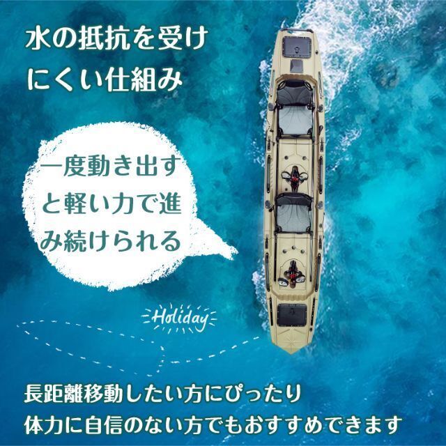 カヤック フィッシング 2人乗り 足漕ぎ 釣り パドル ペダル od494 スポーツ/アウトドアのアウトドア(その他)の商品写真