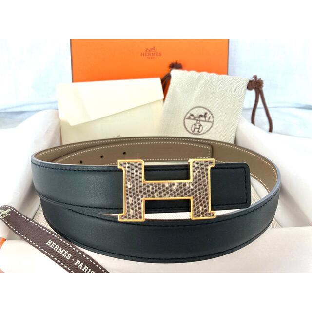 公式の店舗 Hermes - エルメス リバーシブルベルト24mm 80cm リザード ...