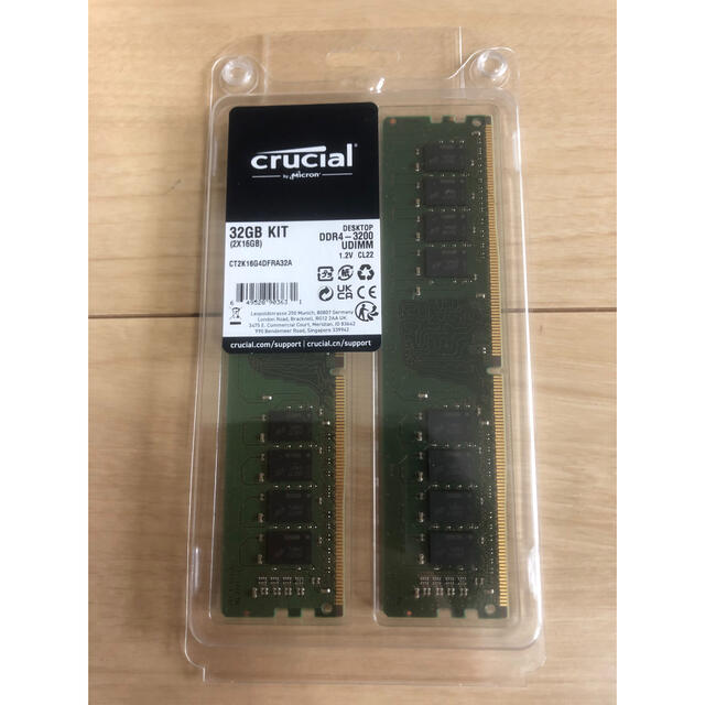 Crucial DDR4-3200 16GB (8GB×2)  新品未開封