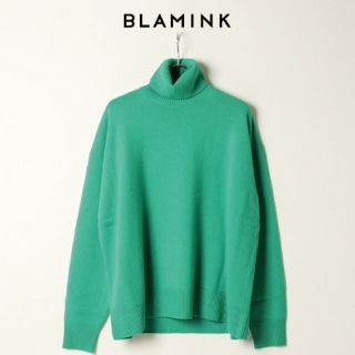 ブラミンク(BLAMINK)のBLAMINK ブラミンク⭐カシミア9G タートルネックドロップショルダーニット(ニット/セーター)