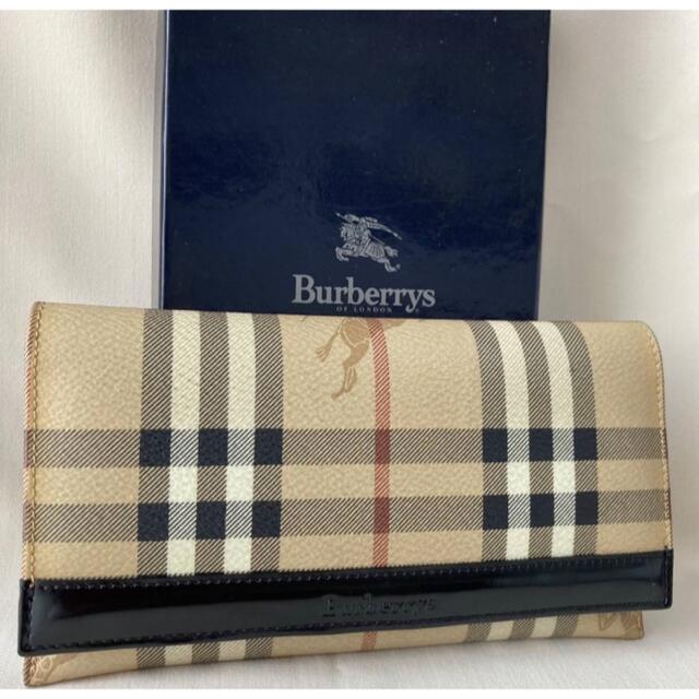 BURBERRY - 【極美品】バーバリーロンドン 二つ折り長財布 チェック柄