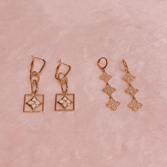 ♡ フラワービジューピアス 2set ♡ レディースのアクセサリー(ピアス)の商品写真