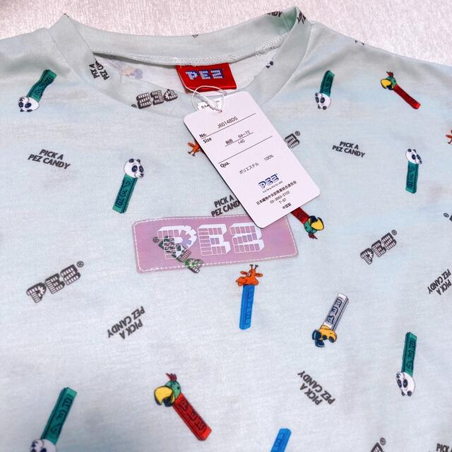 PEZ ペッツ　総柄Tシャツ グリーン 140センチ　ペパーミントグリーン　 キッズ/ベビー/マタニティのキッズ服男の子用(90cm~)(Tシャツ/カットソー)の商品写真