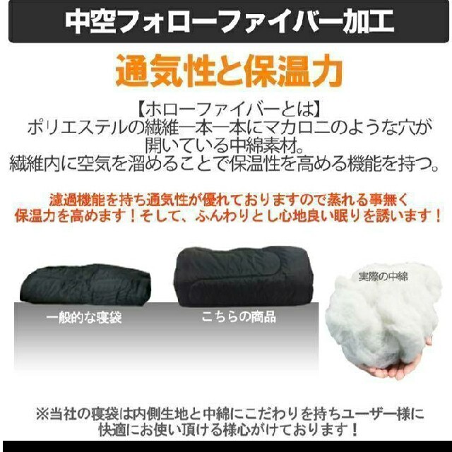 2個　寝袋　新品　-15℃ オールシーズン　シュラフ　封筒型　丸洗い　抗菌 スポーツ/アウトドアのアウトドア(寝袋/寝具)の商品写真