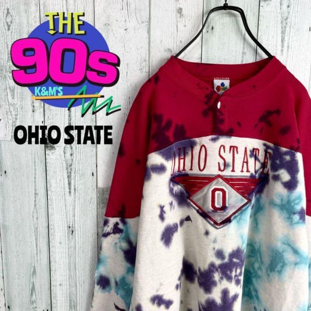 80's MIDWEST USA製　OHIO STATE タイダイ染めトレーナー90s_km