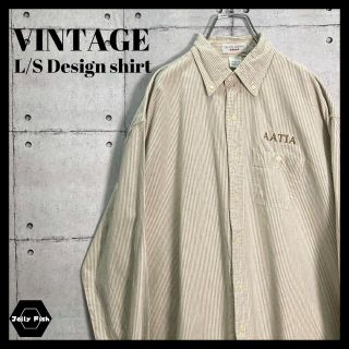 アートヴィンテージ(ART VINTAGE)の【US古着】VINTAGE ストライプシャツ コットン 長袖 US古着 XL(シャツ)