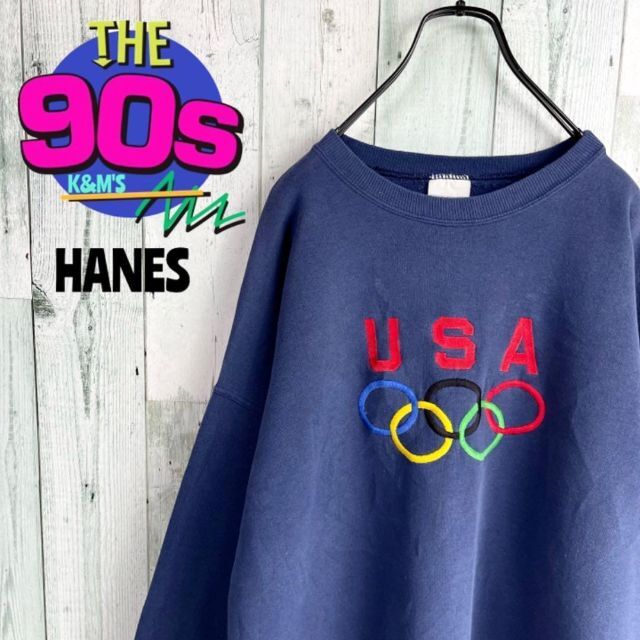 80's HANES USA製　オリンピック 五輪刺繍　トレーナーHANES○商品