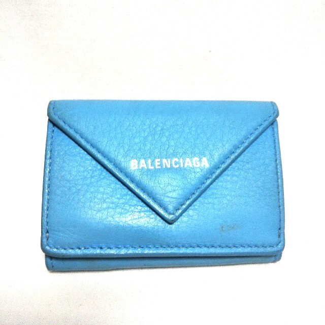 Balenciaga 良品 BALENCIAGE ペーパーミニウォレットレザー