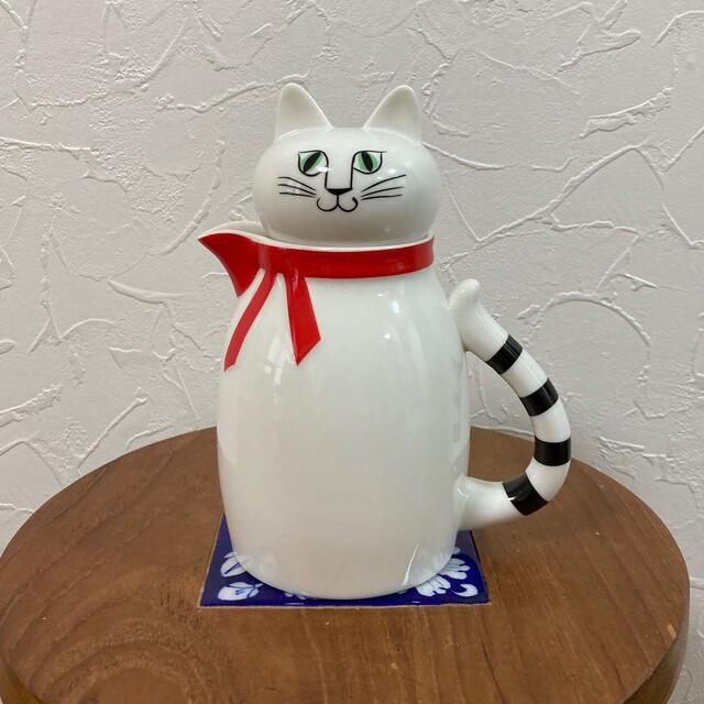 《未使用》リサラーソン ティーポット fia ねこ 白